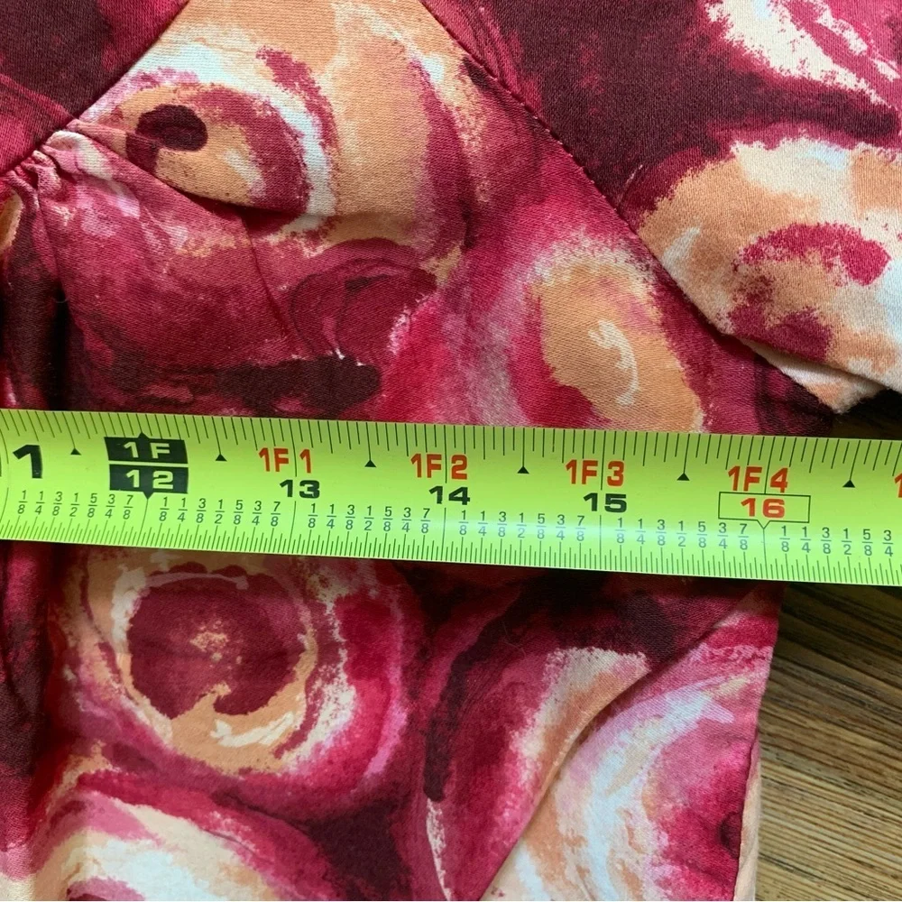 Vintage 60’s Ui- Maikai Floral Shift Dress Orange & Red Size 32 US 4/6 - Picture 7 of 12